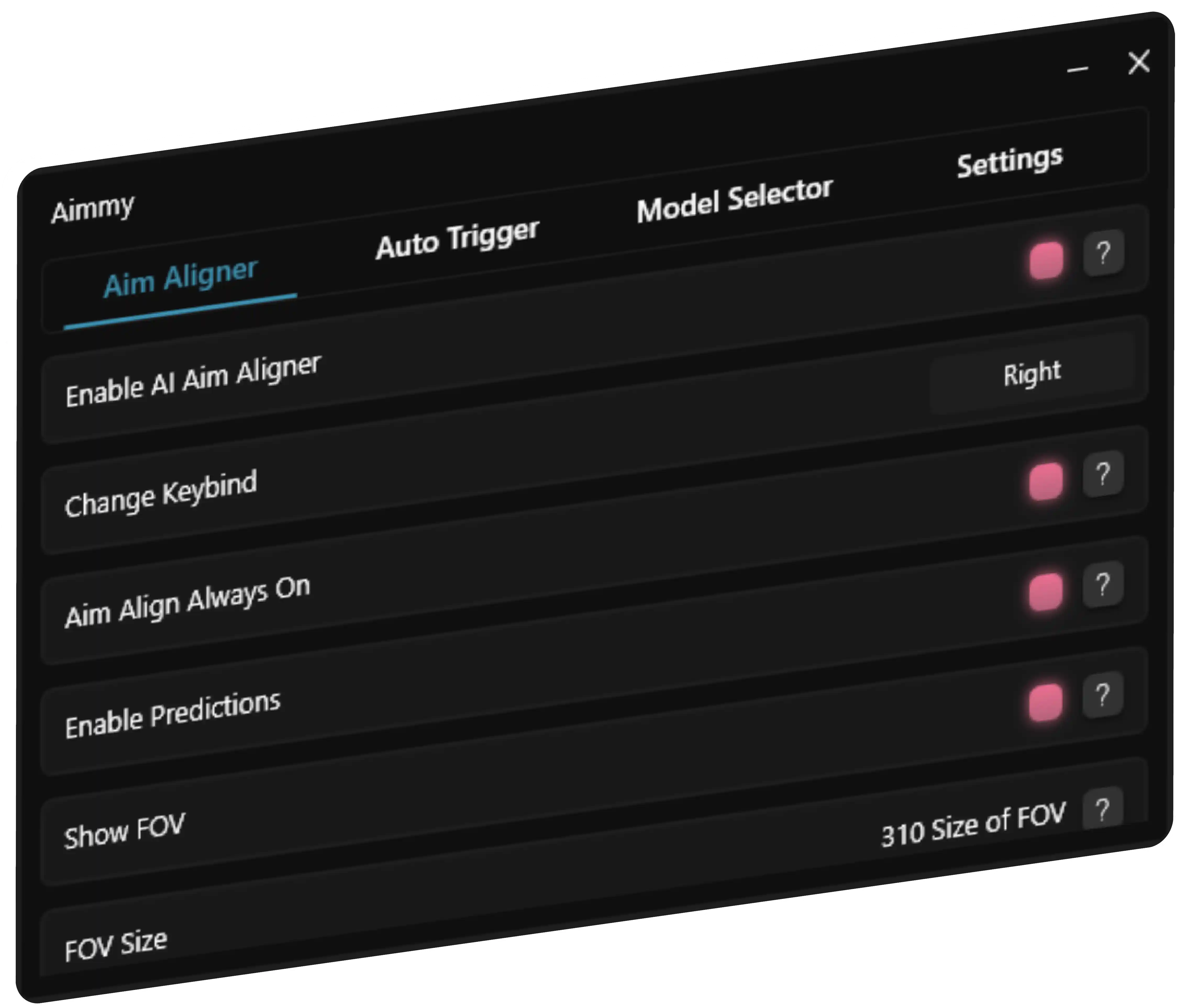 Aimmy UI in 3D white design - The modern and visually appealing user interface of Aimmy, the AI-based Aim Aligner, featuring a sleek 3D white design.