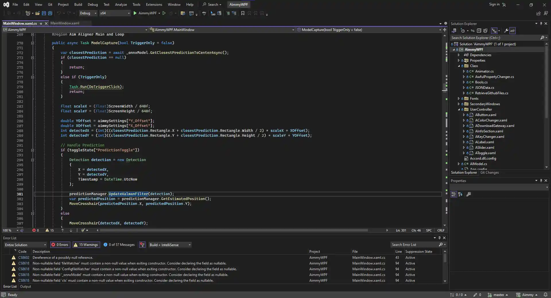 Coding window - An image depicting a coding window, representing the technical aspect and development of Aimmy, the AI-based Aim Aligner.